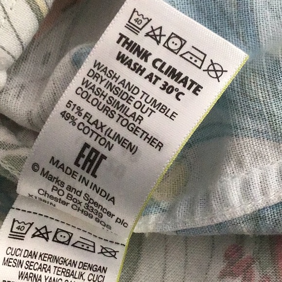 Marks & Spencer Linen/Cotton Print Shirt - Picture 7 of 7